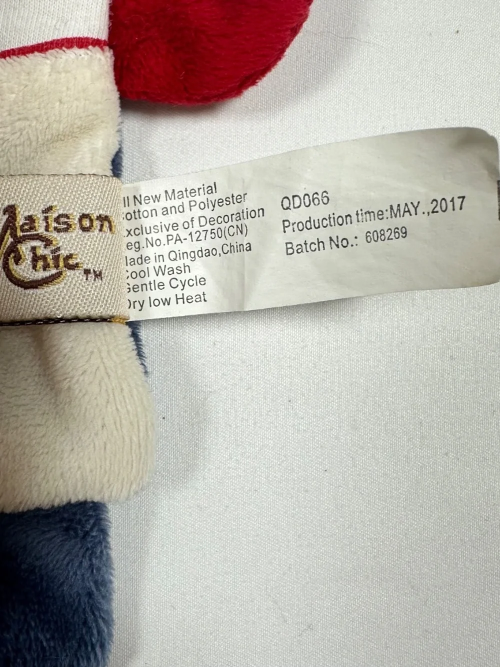 Maison Chic Multifunction Blankie Max The Puppy Red White Blue Teething Rings